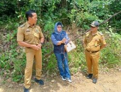 Anggota DPRD Lampung Tinjau Lokasi Jembatan Gantung yang Rusak